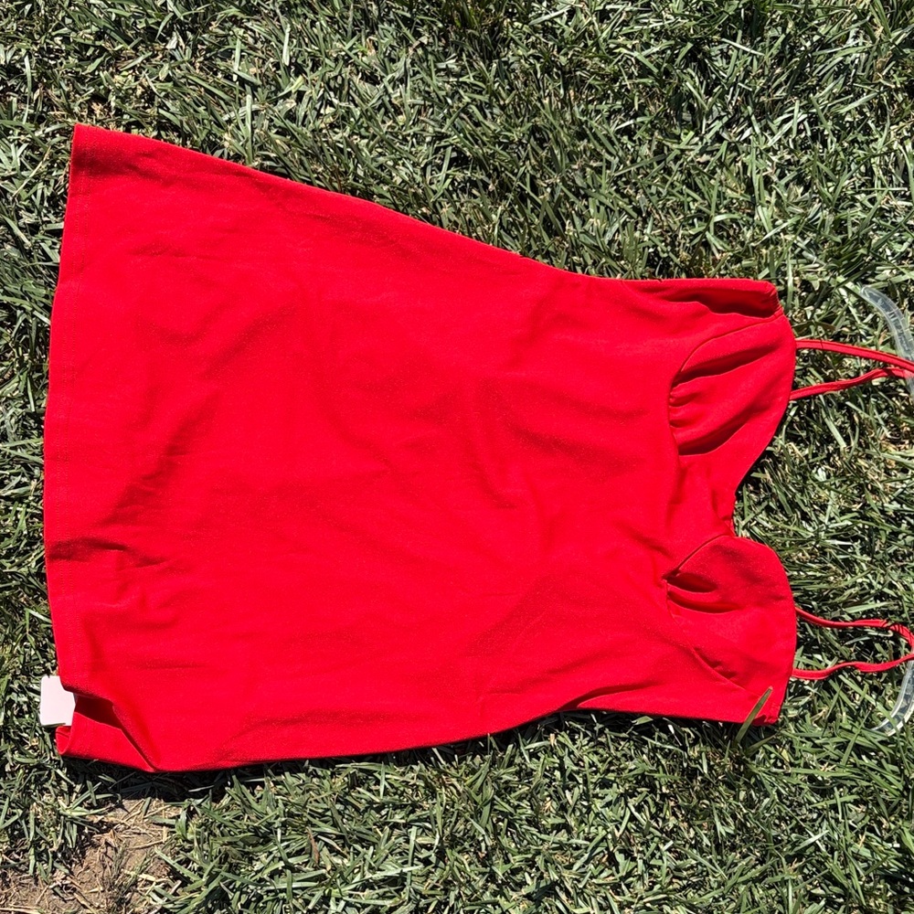 Vibrant Red Sleeveless Dress
